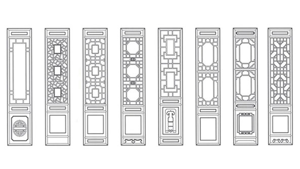 灵山喜迎门中式花格CAD设计图样式大全
